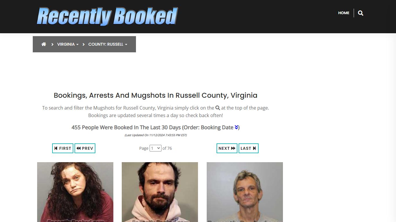 Recent bookings, Arrests, Mugshots in Russell County, Virginia